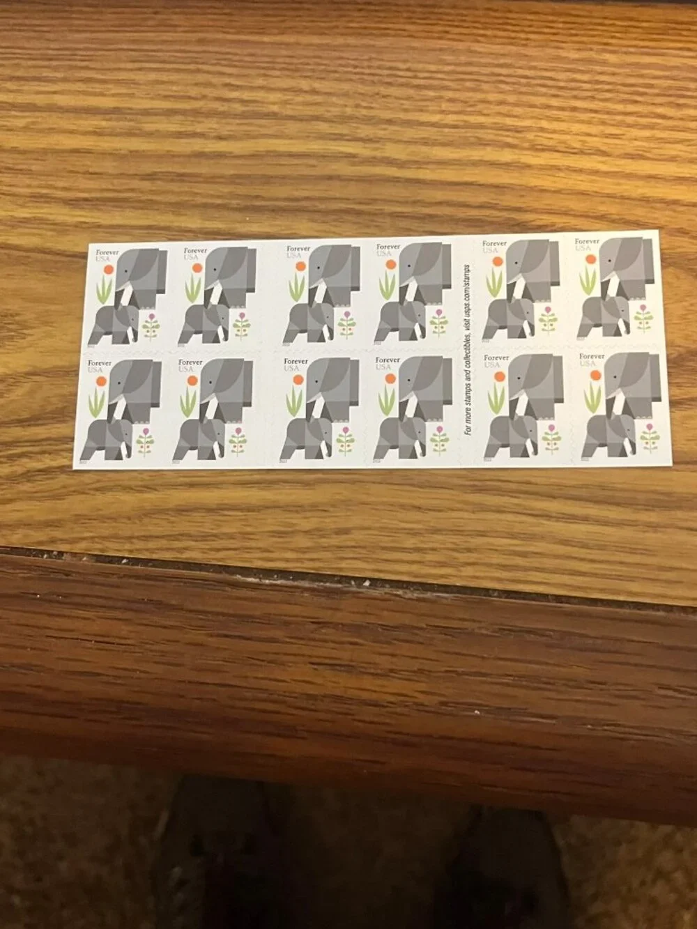 Elephants forever postage stamps-lot of 100-mint
